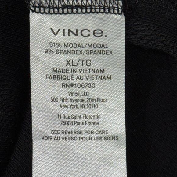 VINCE Women’s Elbow Sleeve Crew Neck T-Shirt in Black-Size X-Large - Picture 11 of 12